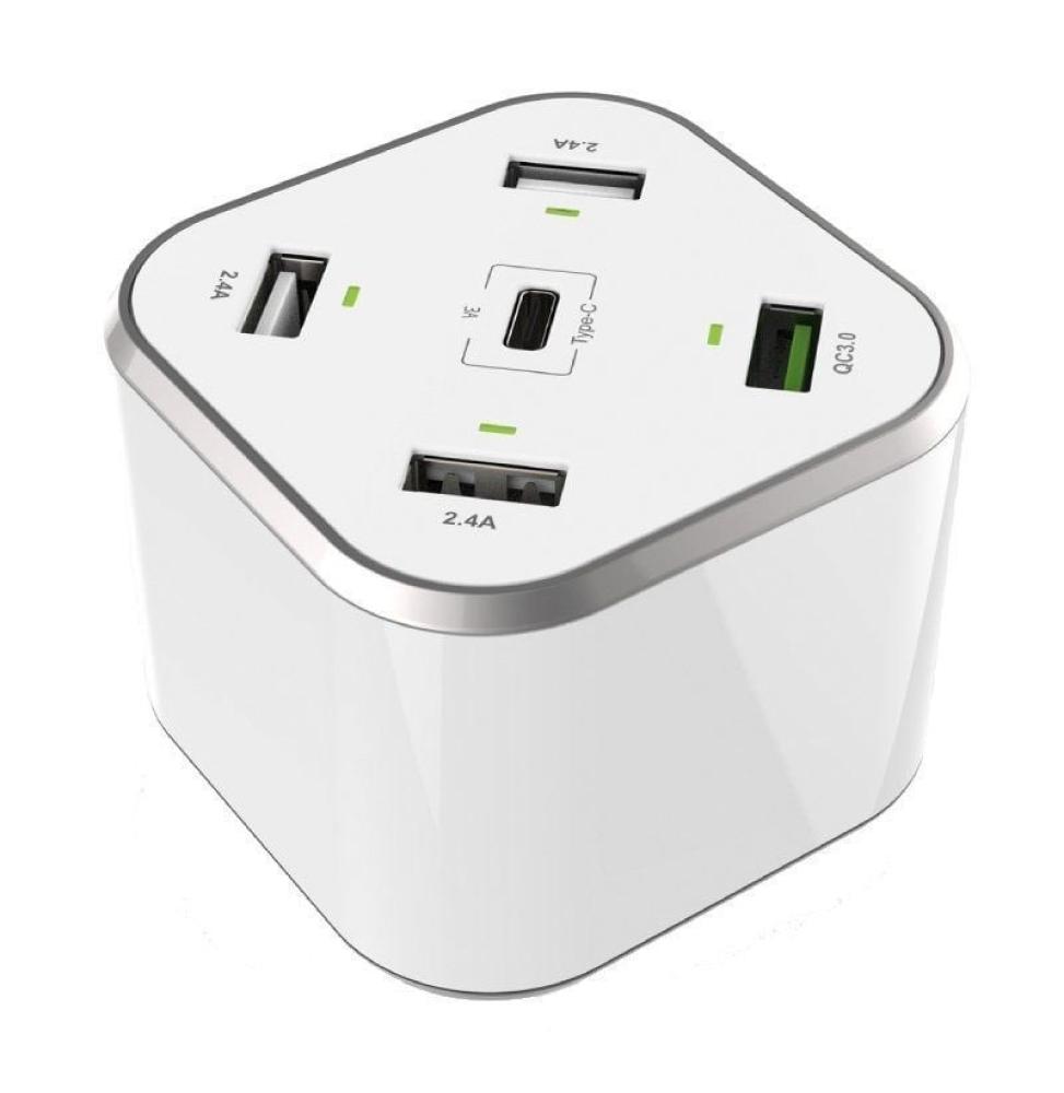 Cargador de Mesa Aisens ASCH-5PQC-W/ 1xUSB Tipo-C/ 4xUSB/ 48W