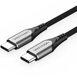 Cable USB 2.0 Tipo-C Vention TADHG/ USB Tipo-C Macho - USB Tipo-C Macho/ Hasta 60W/ 480Mbps/ 1.5m/ Gris