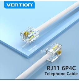 Cable de Teléfono RJ11 6P4C Vention IQBWI/ 3m/ Blanco