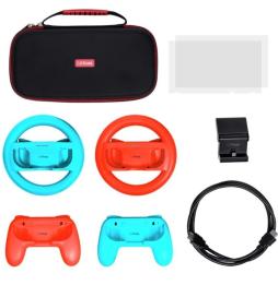 Pack Gaming Trust Gaming GXT 1249/ Estuche rígido + 2 Joy-Con + 2 Volantes + Cristal Templado para Switch + Soporte de Carga