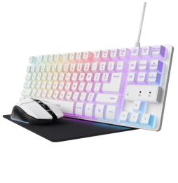 Pack Gaming Trust Gaming GXT 794W/ Teclado RGB + Ratón RGB + Alfombrilla