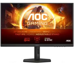 Monitor Gaming AOC Q27G4XF 27'/ QHD/ 0.5ms/ 180Hz/ IPS/ Regulable en altura/ Negro