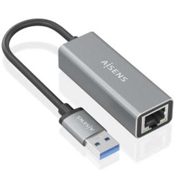 Adaptador USB 3.0 Aisens A106-0897/ USB Macho - RJ45 Hembra/ 15cm/ Gris