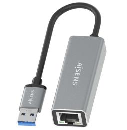 Adaptador USB 3.0 Aisens A106-0897/ USB Macho - RJ45 Hembra/ 15cm/ Gris