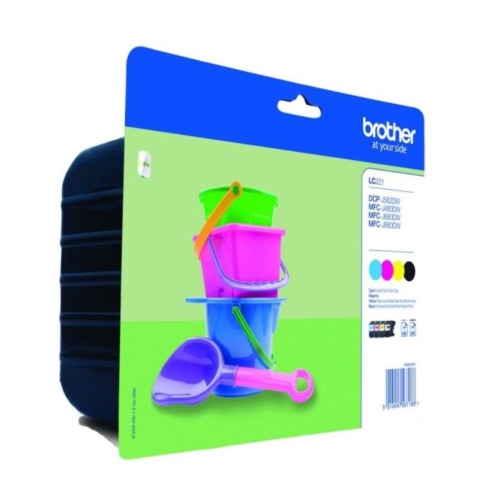 Cartucho de Tinta Original Brother LC-221VALBP Multipack/ Cian/ Magenta/ Amarillo/ Negro