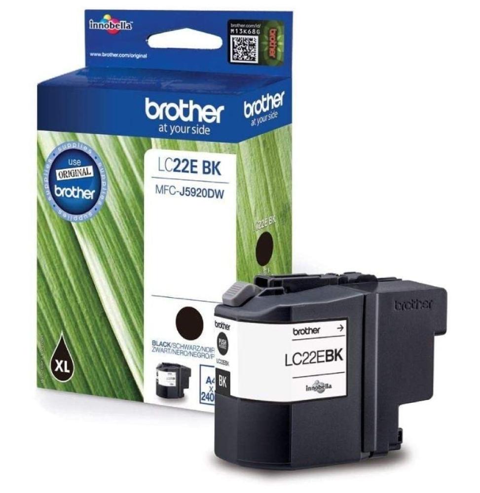 Cartucho de Tinta Original Brother LC-22EBK XL Alta Capacidad/ Negro