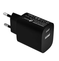 Cargador de Pared Leotec LECSPH20W2K/ 1xUSB Tipo-C/ 1xUSB/ 20W