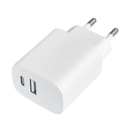 Cargador de Pared Leotec LECSPH20W2W/ 1xUSB Tipo-C/ 1xUSB/ 20W