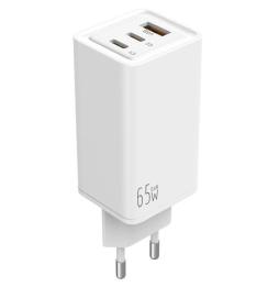 Cargador de Pared Leotec LECSPH65W3W/ 2xUSB Tipo-C/ 1xUSB/ 65W