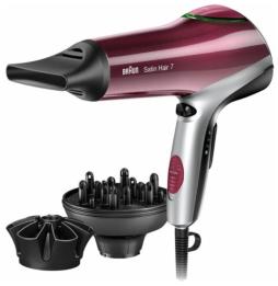 Secador Braun Satin Hair 7 HD770E/ 2200W/ Iónico/ Rojo y Plata