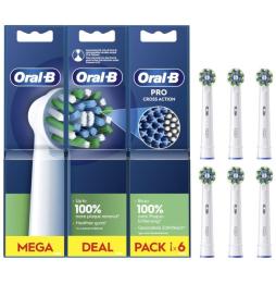 Cabezal de Recambio Braun para cepillo Braun Oral-B Pro Cross Action/ Pack 6 uds