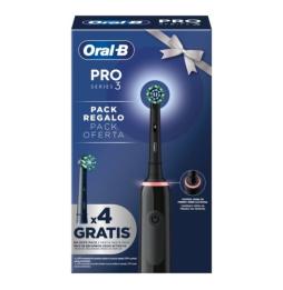 Cepillo Dental Braun Oral-B Pro 3/ Incluye 4 Cabezales/ Negro