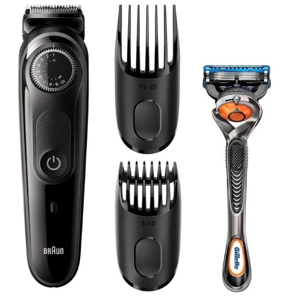 Cortabarbas Braun Beardtrimmer Series 3000 BT3242/ con Batería/ Incluye Gillette F5 ProGlide