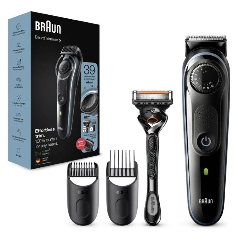 Cortabarbas Braun Beardtrimmer 5 BT5341/ con Batería/ 6 Accesorios