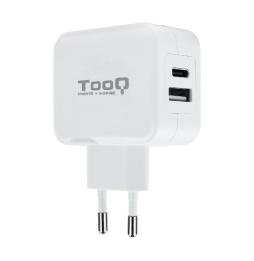 Cargador de Pared TooQ TQWC-2SC02WT/ 1xUSB Tipo-C/ 1x USB/ 27W