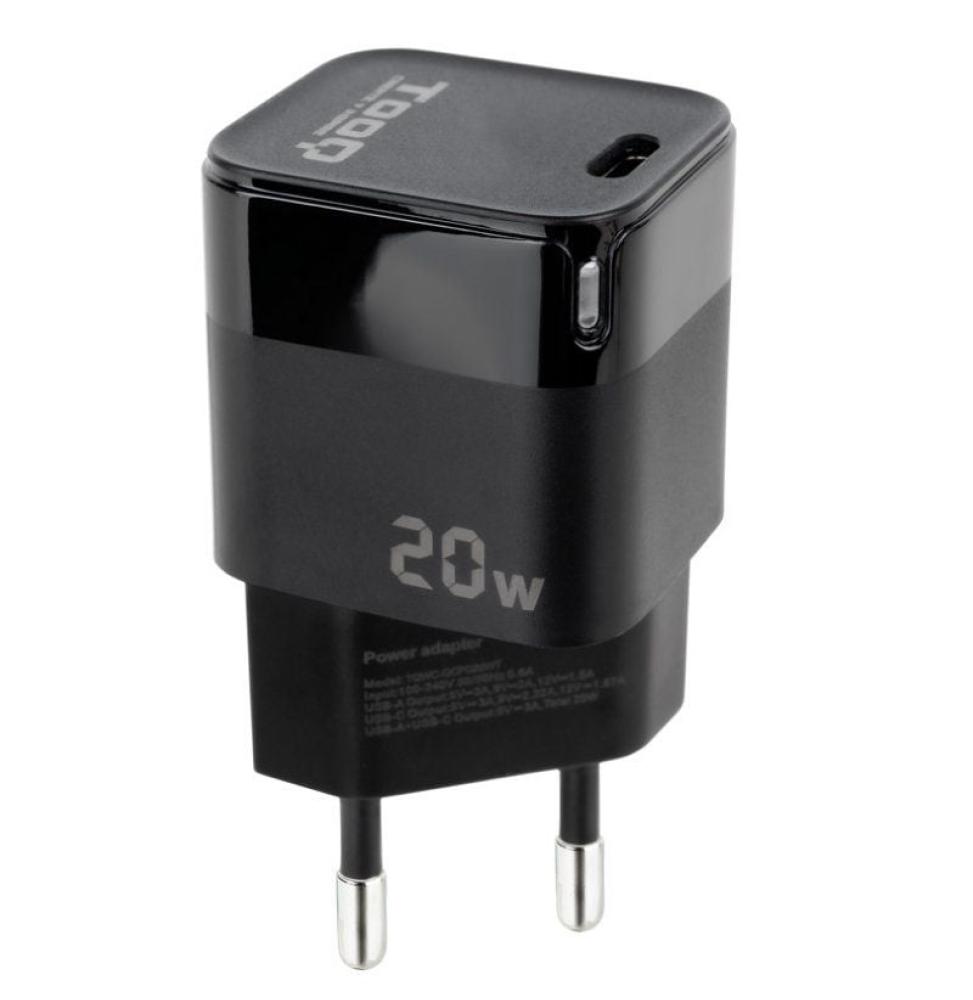 Cargador de Pared TooQ TQWC-PD20/ 1xUSB Tipo-C/ 20W