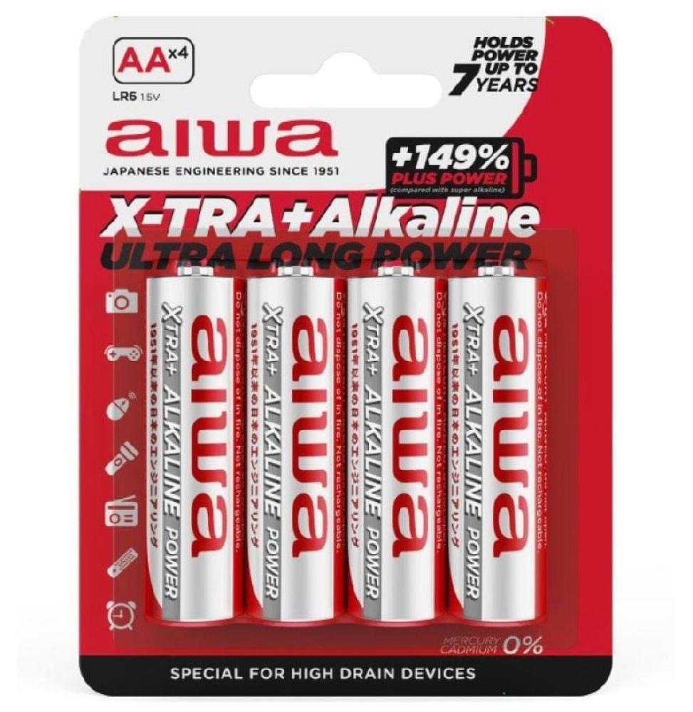 Pack de 4 Pilas AA Aiwa X-TRA+Alcaline LR6/ 1.5V/ Alcalinas