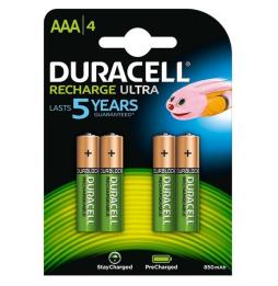 Pack de 4 Pilas AAA Duracell HR03-A/ 1.2V/ Recargables