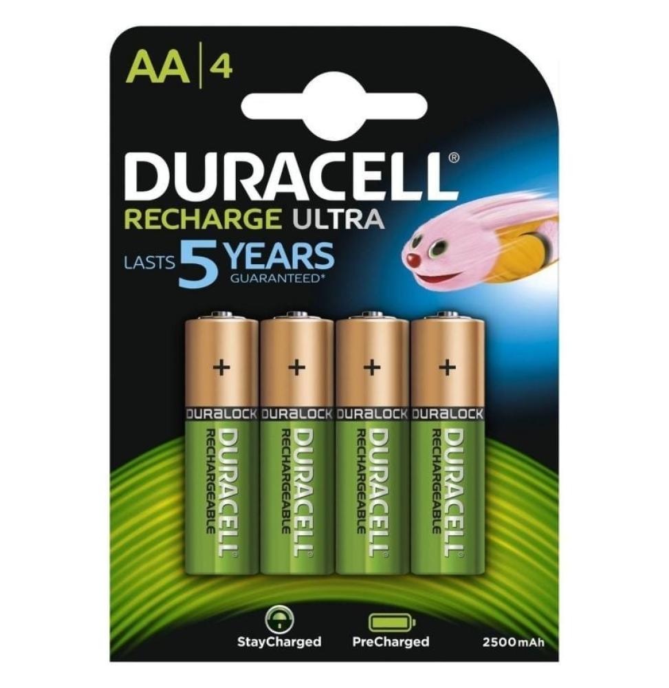 Pack de 4 Pilas AA Duracell HR06-P/ 1.2V/ Recargables