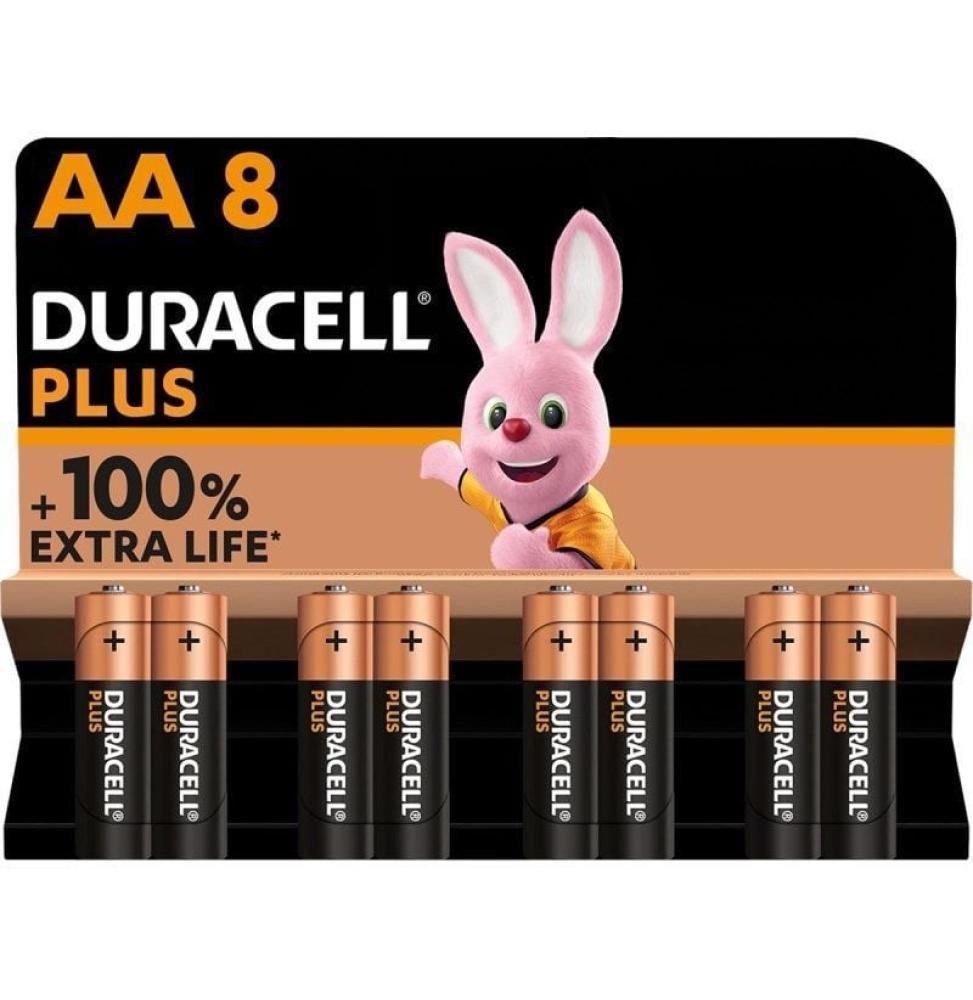 Pack de 8 Pilas AA Duracell Plus Extra Life LR6-MN1500AA8/ 1.5V/ Alcalinas