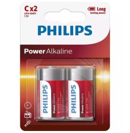 Pack de 2 Pilas C Philips LR14P2B/10/ 1.5V/ Alcalinas