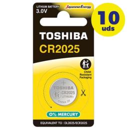 Pack de 10 Pilas de Botón Toshiba CR2025 CP-1C/ 3V