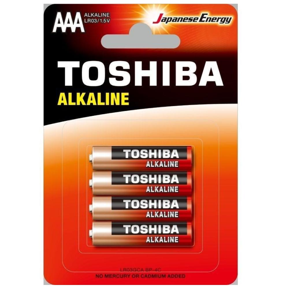 Pack de 4 Pilas AAA Toshiba Alkaline LR03/ 1.5V/ Alcalinas