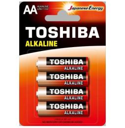 Pack de 4 Pilas AA Toshiba Alkaline LR6/ 1.5V/ Alcalinas