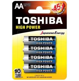 Pack de 4 Pilas AA Toshiba High Power LR6/ 1.5V/ Alcalinas