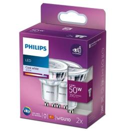 Bombilla Led Philips LED Classic/ Casquillo GU10/ 4.6W/ 390 Lúmenes/ 4000K/ Pack de 2 Uds