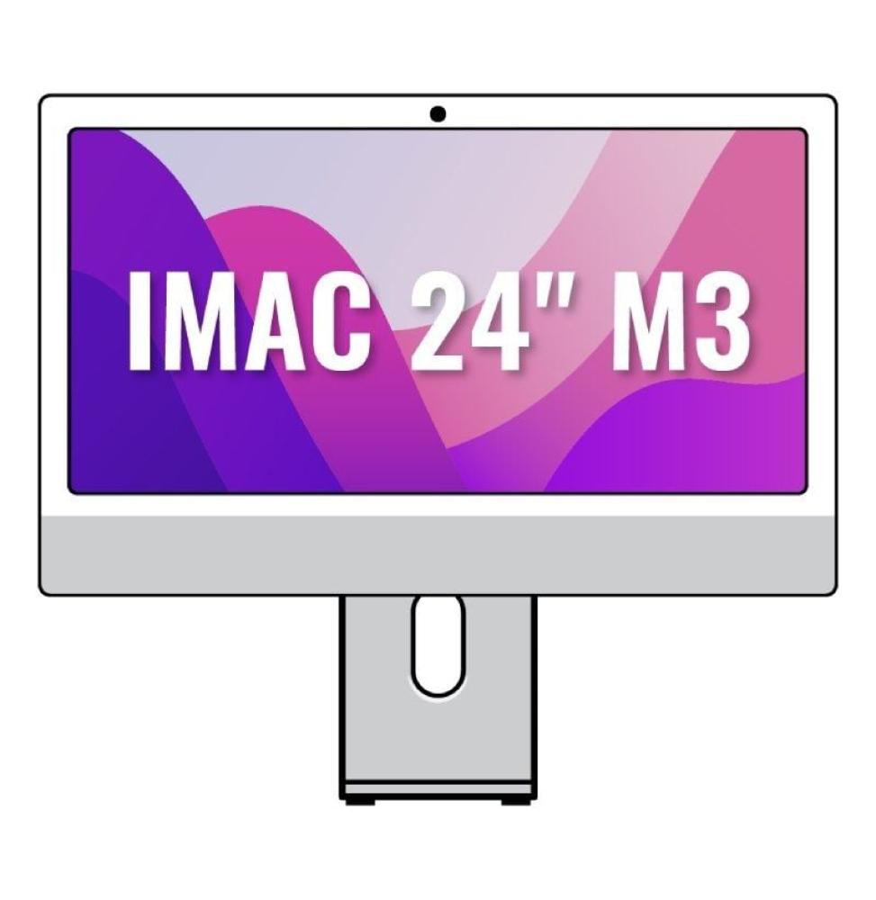 Apple iMac 24' Retina 4,5K / M3 8-Core CPU/ 8Gb/ 256Gb SSD/ 8-Core GPU/ Plata