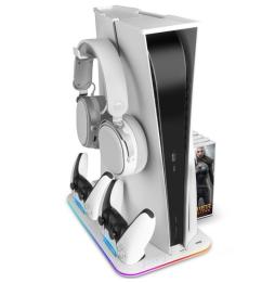 Soporte Multifunción RGB para PS5 Mars Gaming MPS5-B/ Blanco