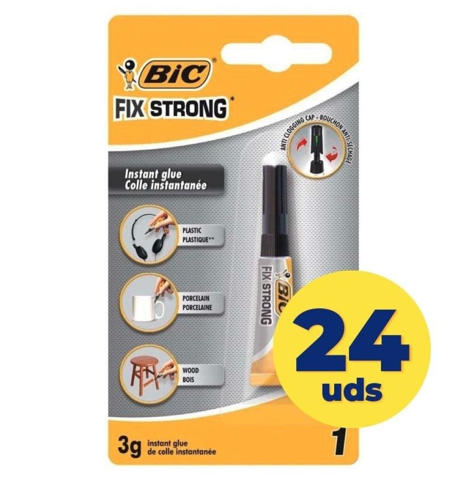 Caja de Pegamento en Tubo Bic Fix Strong/ 3g/ 24 unidades