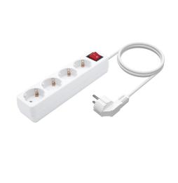 Regleta con Interruptor Aisens A154-0649/ 4 Tomas de Corriente/ Cable 1.4m/ Blanco