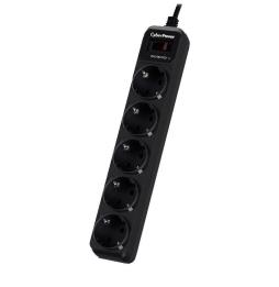 Regleta con interruptor Cyberpower B0520SC0-DE/ 5 Tomas de corriente/ Cable 1.8m/ Negra