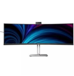 Monitor Profesional Curvo Philips 49B2U5900CH 48.8'/ Dual QHD/ Webcam/ Multimedia/ Plata y Negro