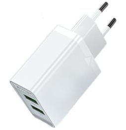 Cargador de Pared Vention FBAW0-EU/ 2xUSB/ 18W/ Blanco