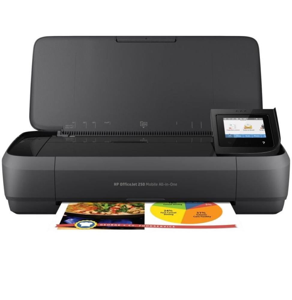 Multifunción Portátil HP Officejet 250 Mobile AIO WiFi/ Negra