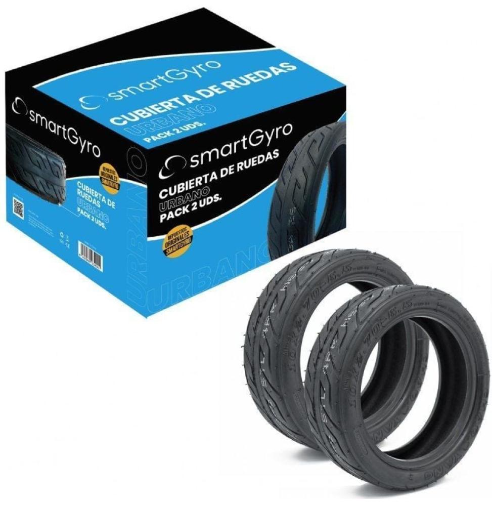 Pack 2 Cubiertas para Patines SmartGyro Tubeless SG27-320/ 10 x 2.75 - 6,5 Compatible con Speedway / Rockway y Crossover