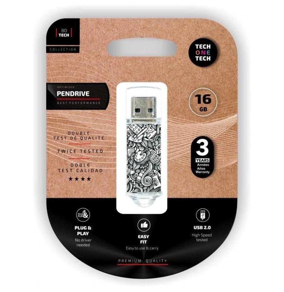 Pendrive 16GB Tech One Tech Art-Deco USB 2.0