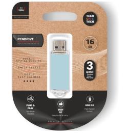 Pendrive 16GB Tech One Tech Basic USB 2.0/ Azul Cielo