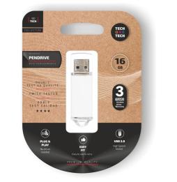 Pendrive 16GB Tech One Tech Basic USB 2.0/ Blanco