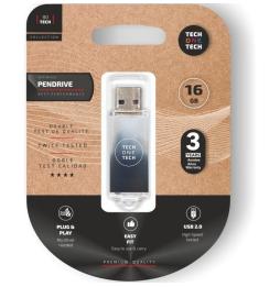 Pendrive 16GB Tech One Tech Be B&W USB 2.0/ Blanco y Negro Degradado