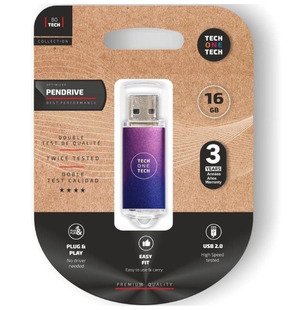 Pendrive 16GB Tech One Tech Be Fade USB 2.0/ Purpura Degradado