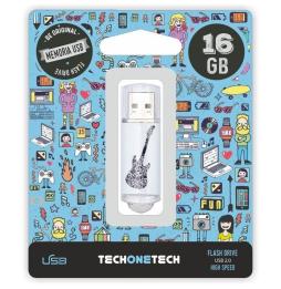 PENDRIVE TECH ONE TECH CRAZY BLACK GUITAR 16GB USB 2.0