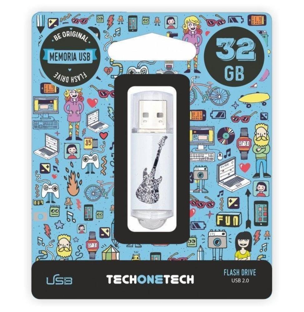 Pendrive 32GB Tech One Tech Crazy Black Guitar USB 2.0