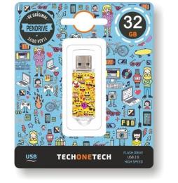 Pendrive 32GB Tech One Tech Emojis USB 2.0