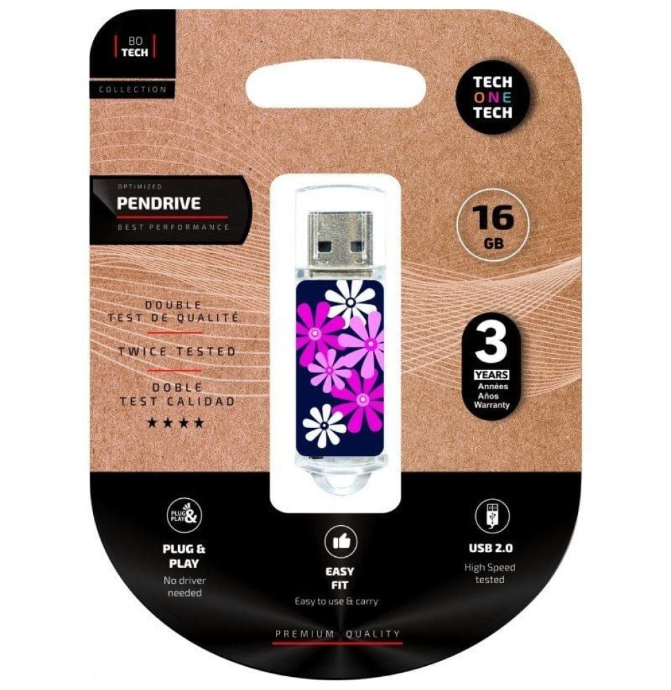 Pendrive 16GB Tech One Tech Flower Power USB 2.0