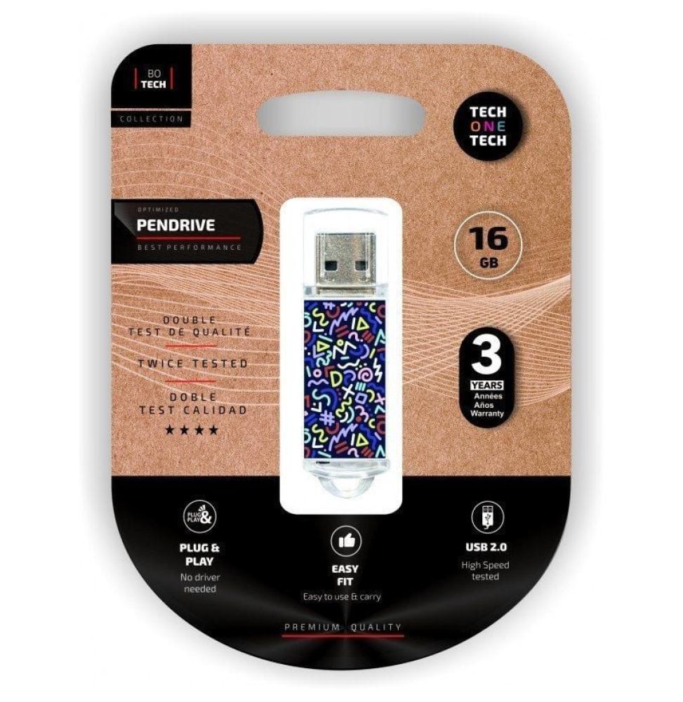 Pendrive 16GB Tech One Tech Kaotic Dark USB 2.0