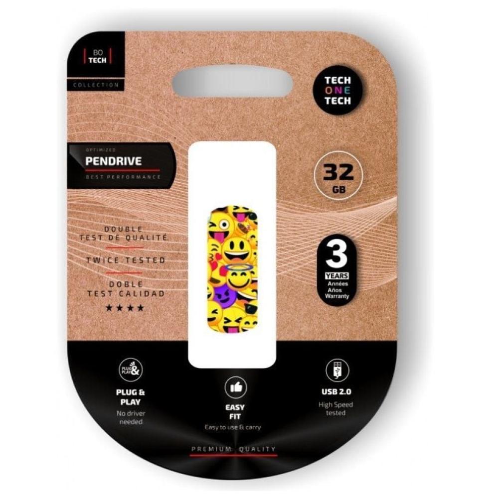 Pendrive 32GB Tech One Tech Emoji collage USB 2.0